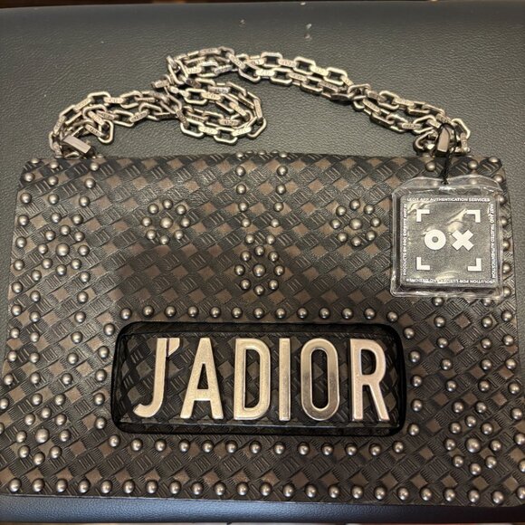 Christian Dior J'Adior Flap Bag Studded Embossed Leather - Picture 10 of 12